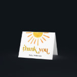 Sunshine Thank You Card<br><div class="desc">Matching Thank you Card for Here Comes the Sun Collection. Customise with your information.  Click "click to customise further" to change the font style,  size or colour.</div>