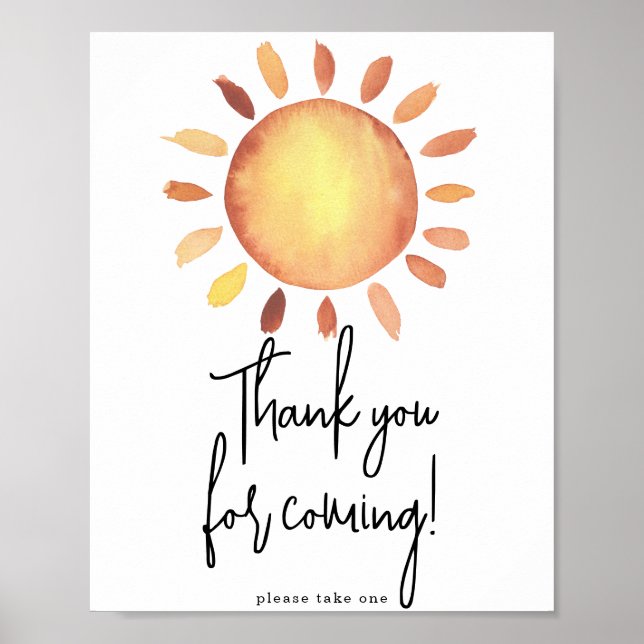Sunshine Thank you for coming Poster (Front)