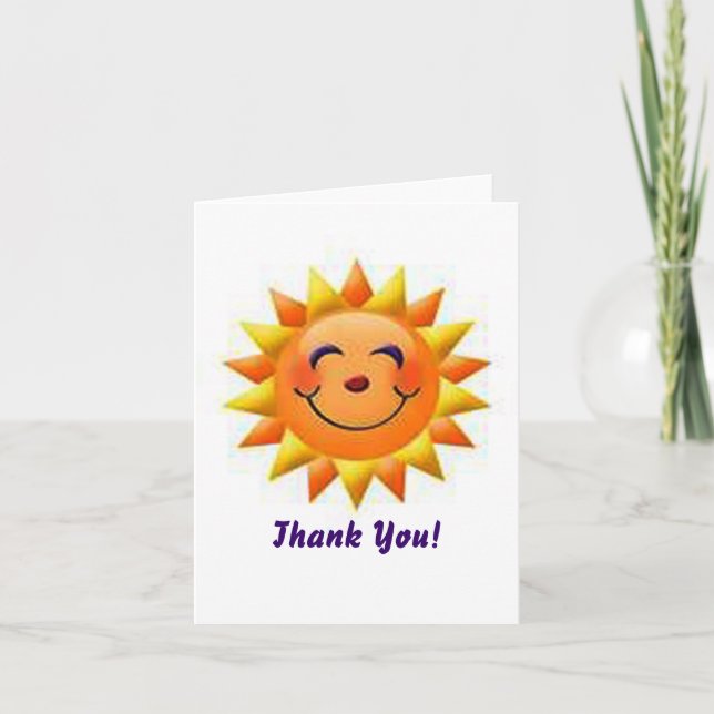 Sunshine Thank You Note Card (Front)
