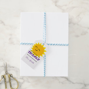 Sunshine Thank You ,Summer Teacher Appreciation Gift Tags