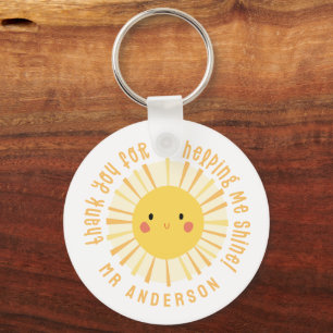 Sunshine thank you teacher modern elegant key ring
