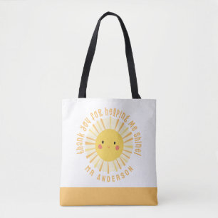 Sunshine thank you teacher modern elegant tote bag