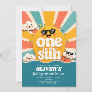 Sunshine Theme 1st Birthday Party Invite