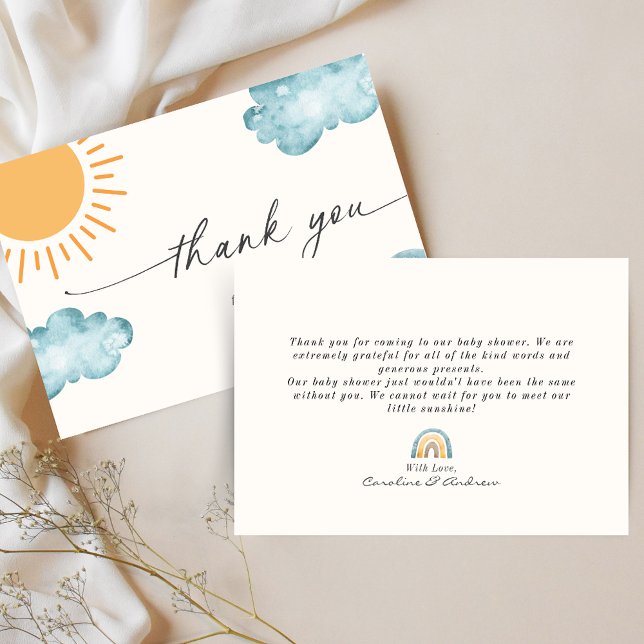 Sunshine Themed Baby Shower Thank You Card (Creator Uploaded)