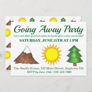 Sunshine Tree Mountain Hiking Woods Outdoor Camp Invitation