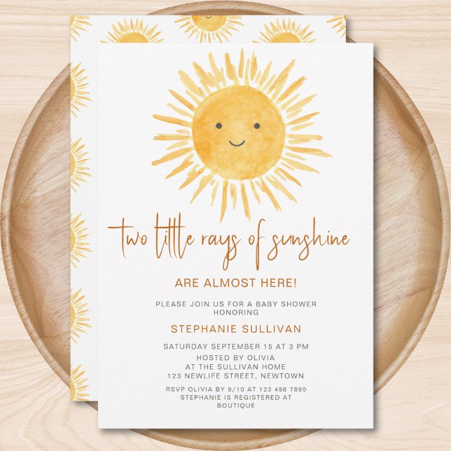 Sunshine Twins Baby Shower Invitation (Creator Uploaded)