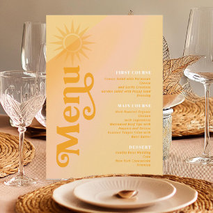 Sunshine Typography Wedding Butter/Marigold ID1048 Menu