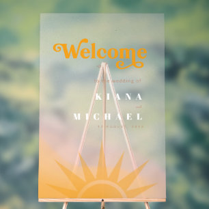Sunshine Typography Wedding Welcome Program ID1048 Acrylic Sign
