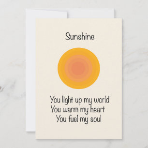 Sunshine Valentine Postcard
