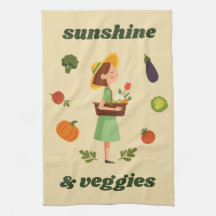 Sunshine & Veggies Kids Kitchen Towel