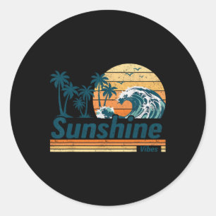 Sunshine Vibes Group Matching Family Vacation Summ Classic Round Sticker