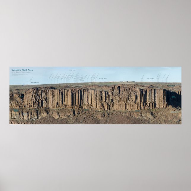 Sunshine Wall Vantage Climbing Guide/Poster Poster (Front)