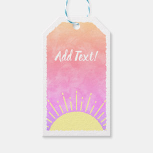 Sunshine Watercolor Baby Shower Background Custom Gift Tags