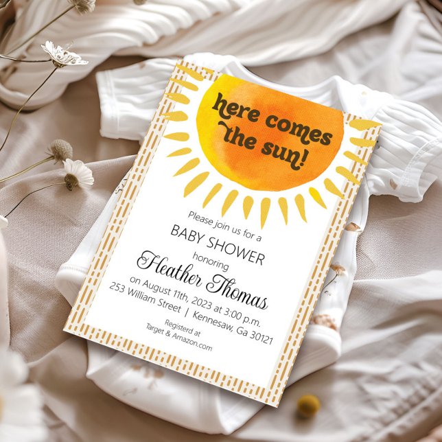 Sunshine Watercolor Baby Shower Invitation (Creator Uploaded)
