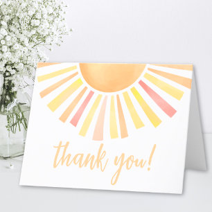 Sunshine Watercolor Bright Sun Thank You Card