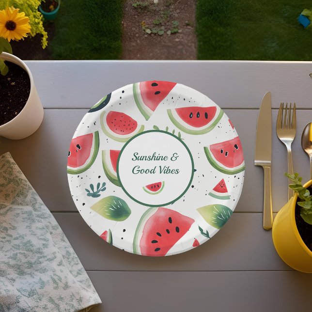 Sunshine & Watermelon Paper Plate (Creator Uploaded)