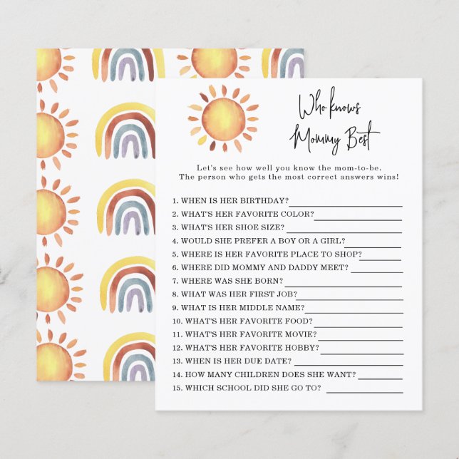 Sunshine Who knows mummy best (Front/Back)