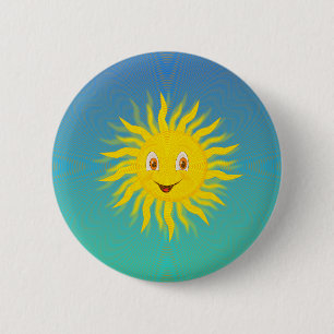 Sunshine With Circular Lines 6 Cm Round Badge