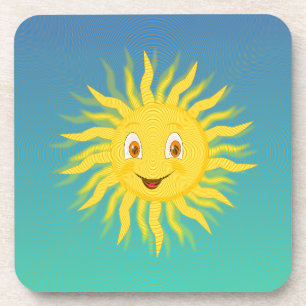 Sunshine With Circular Lines Coaster