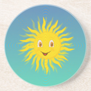 Sunshine With Circular Lines Coaster