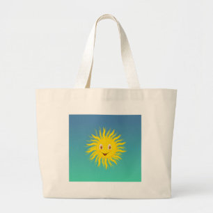 Sunshine With Circular Lines Large Tote Bag