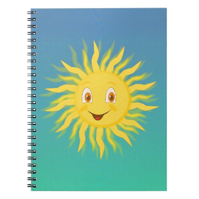 Sunshine With Circular Lines Spiral Notebook (Front)