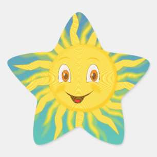Sunshine With Circular Lines Star Sticker