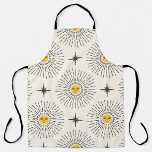 Sunshine with Face Celestial Seamless Pattern Apron
