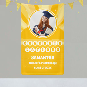 Sunshine Yellow 2024 Graduation Photo Banner