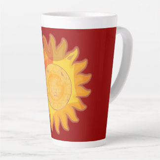 Sunshine Yellow and Red  Latte Mug