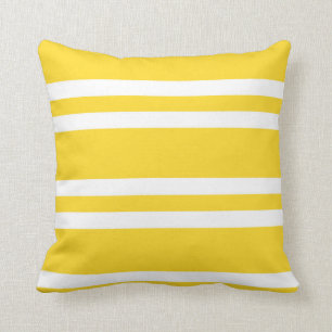 Sunshine Yellow and White Striped Cushion