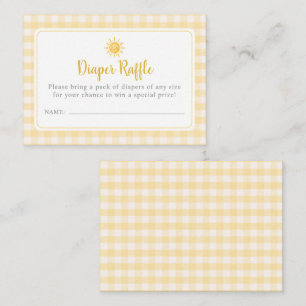 Sunshine Yellow Baby Shower Diaper Raffle Enclosure Card