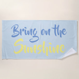 Sunshine Yellow Blue Beach Towels