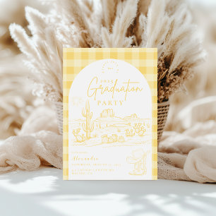Sunshine Yellow Cowgirl Graduation Party Invitation