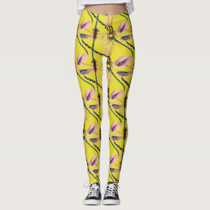 Sunshine Yellow DragonFly Leggings