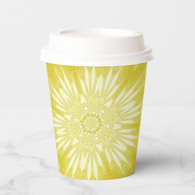 Sunshine Yellow Faux Tulle Design Paper Cups (Front)