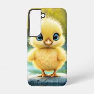 Sunshine yellow fluffy chicken blue - eyed bird samsung galaxy case