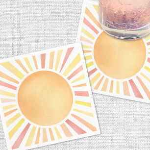 Sunshine Yellow Orange Sun Napkin