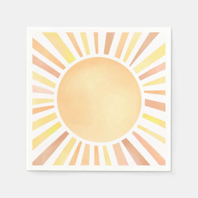 Sunshine Yellow Orange Sun Napkin (Front)