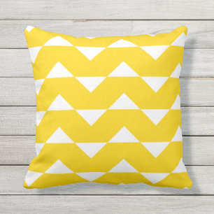 Sunshine Yellow Outdoor Pillows Chevron Pattern