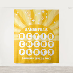 Sunshine Yellow Retirement Party Backdrop Tapestry