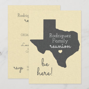 Sunshine Yellow State of Texas Family Reunion Invitation