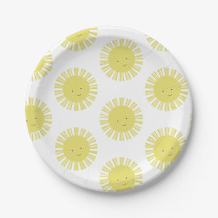 Sunshine Yellow Sun Birthday Baby Shower Party Paper Plate