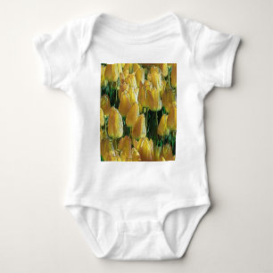 Sunshine Yellow Tulips Baby Bodysuit