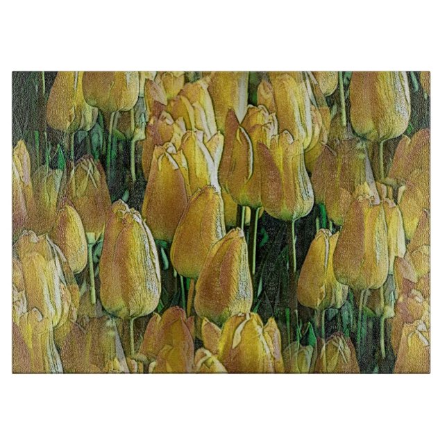 Sunshine Yellow Tulips Cutting Board (Front)