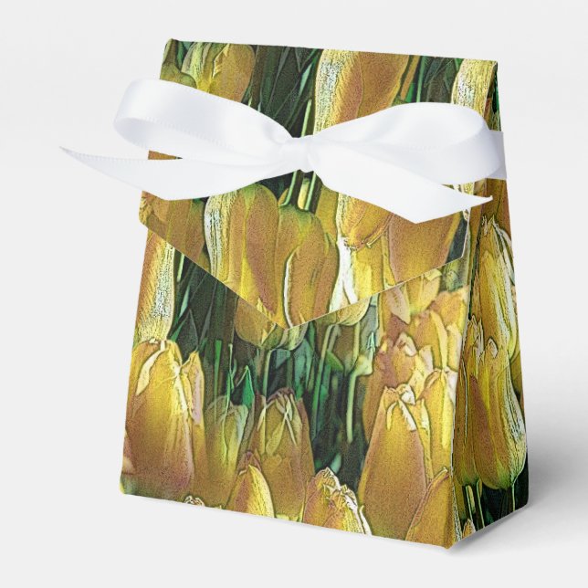 Sunshine Yellow Tulips Favour Box (Front Side)