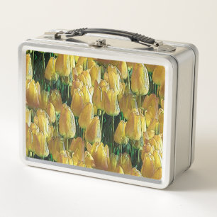 Sunshine Yellow Tulips Metal Lunch Box