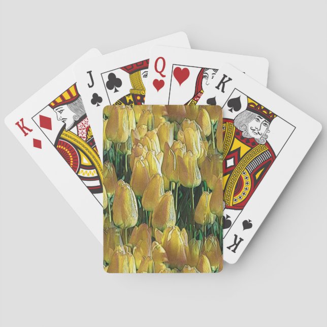 Sunshine Yellow Tulips Playing Cards (Back)