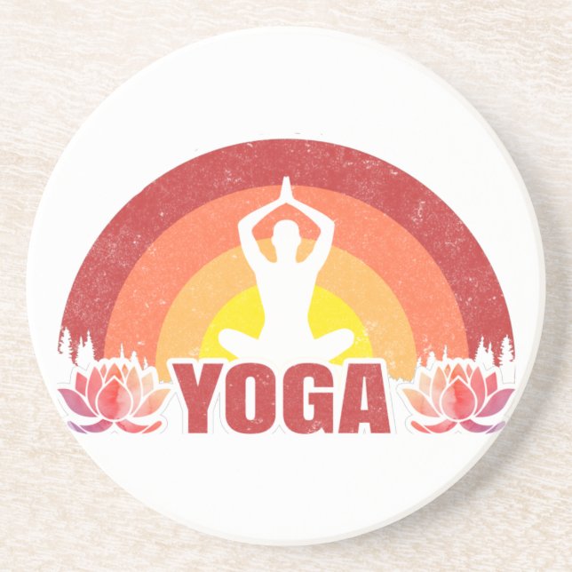 Sunshine Yoga Yogi Lotus Flower Coaster (Front)