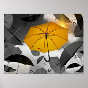 Sunshine's on its way, umbrella avalanche, poster